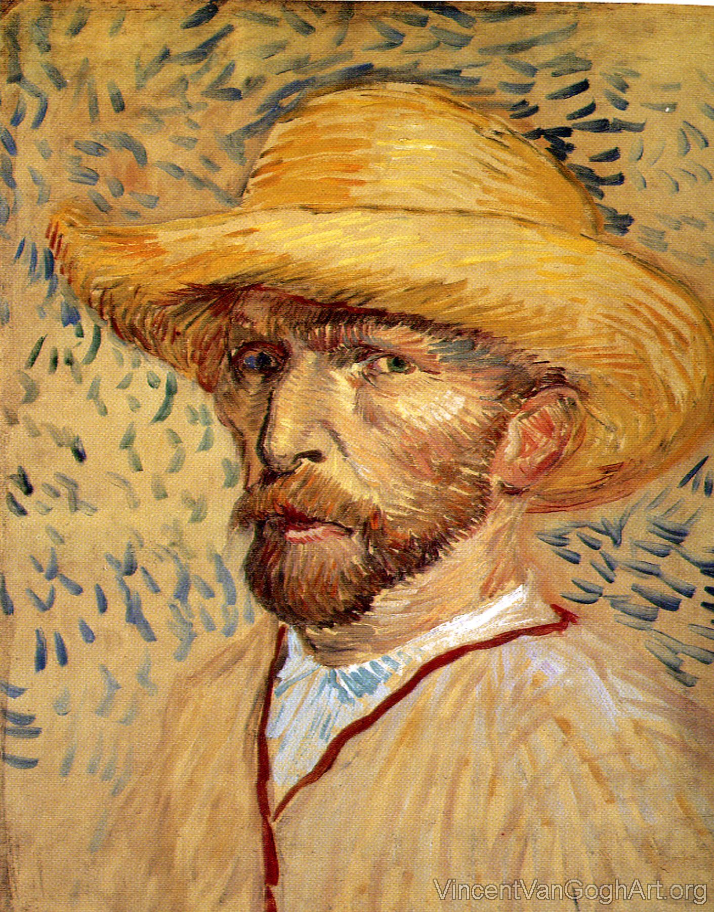 Self-portrait with straw hat IV